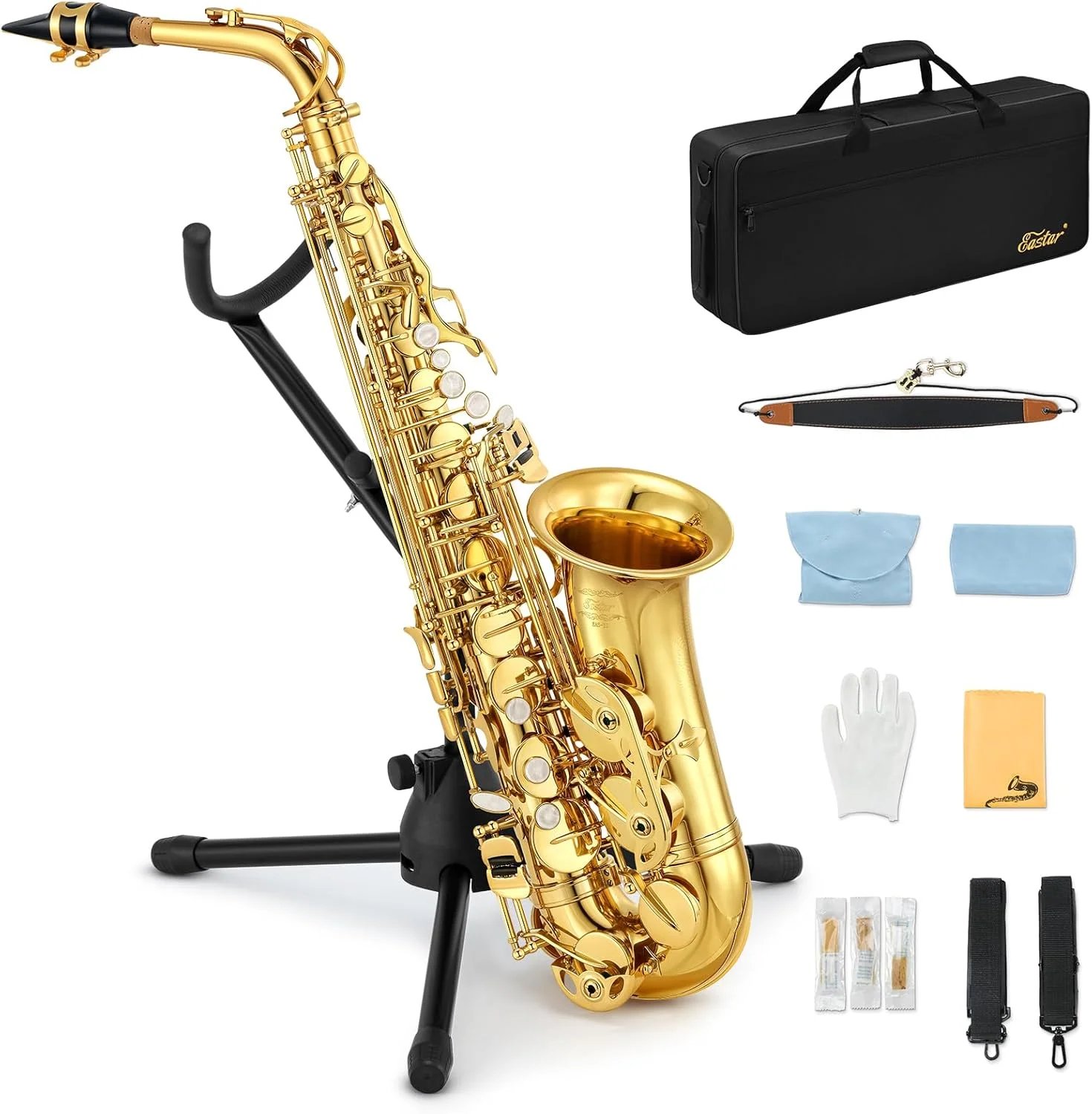 Donner Eastar AS II Alto Saxophone with Stand E for Student Beginner