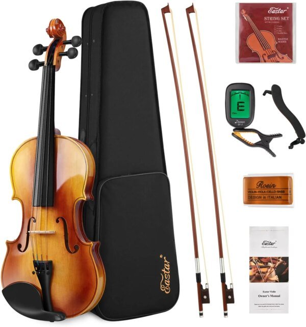 Donner Eastar EVA 330 Full Size 4/4 Violin Set For Beginner Student with Hard Case