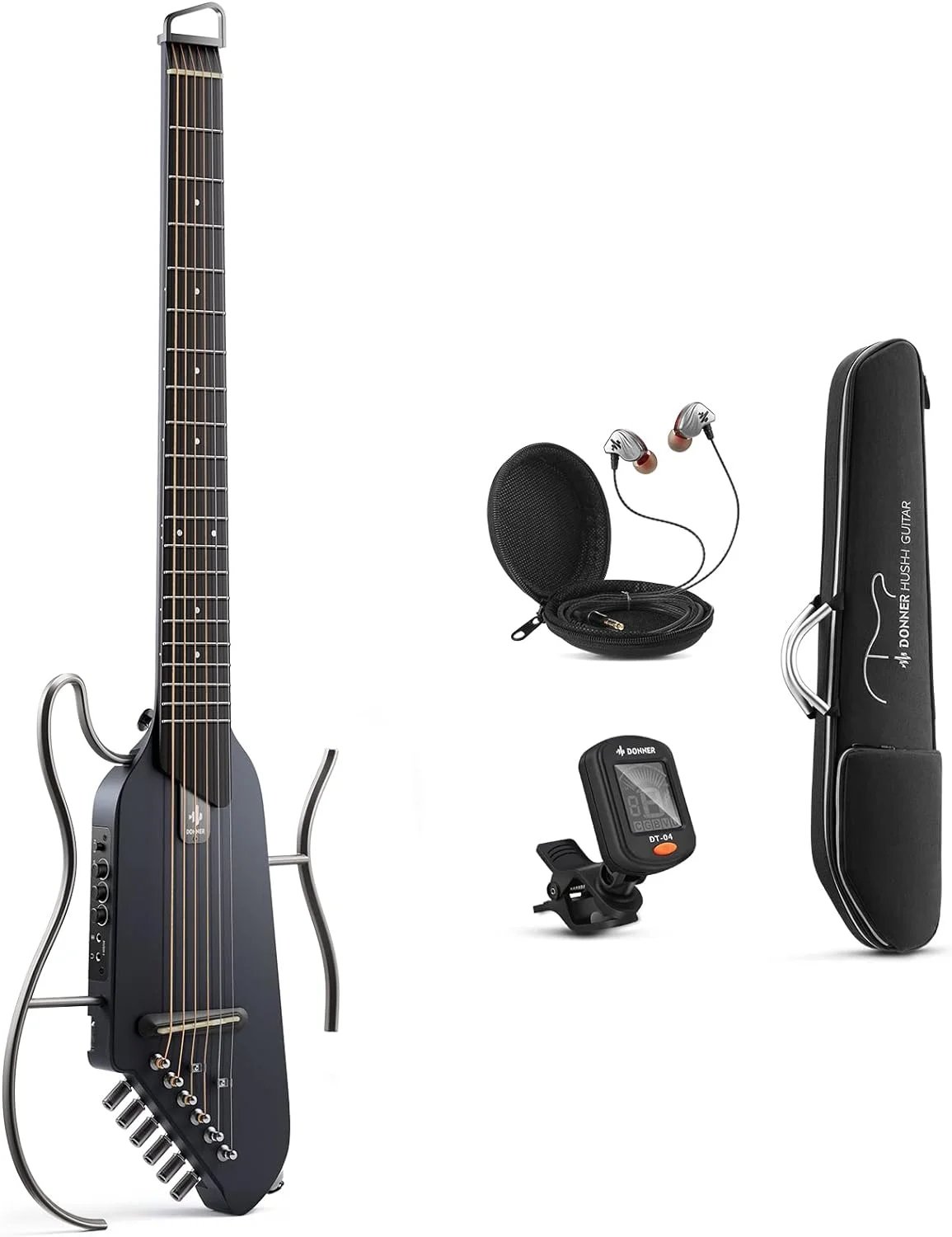 products donner hush i portable ultra light black and silent acoustic electric guitar with gig bag a151634 products donner hush i portable ultra light black and silent acoustic electric guitar with gig bag a151634