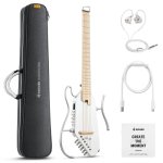 products donner hush i pro acoustic electric travel guitar kit with sound effects white a151666