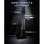 products donner nhl 500 hss solid body electric guitar headless with gig bag black a166109