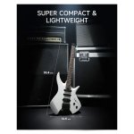 products donner nhl 500 hss solid body electric guitar headless with gig bag white a166119