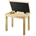 products donner piano bench stool suede cushion seat with storage beige a152304