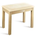 products donner piano bench stool suede cushion seat with storage beige a152305