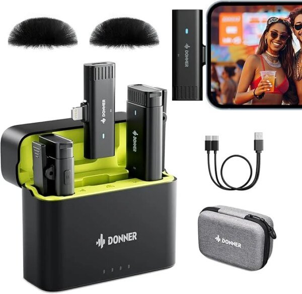 Donner VPM10 Wireless Lavelier Microphone with Lightning for iPhone or iPad