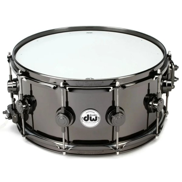 products dw collector s drvb6514svn 14x6 5 inch black nickel brass snare drum with black nickel hardware a163842