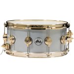 products dw collector s drvm6514svg rolled aluminum 14x6 5 inch snare drum with gold hardware a163836