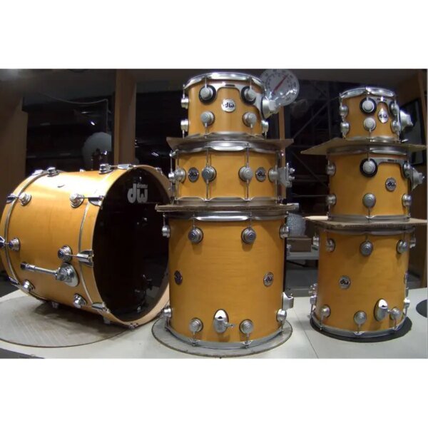 DW Collector's SSC 7 Piece Drum Set Satin Oil Amber with Satin Chrome Hardware