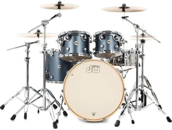 DW Design 5 Piece Drum Set, Blue Slate