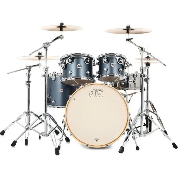 DW Design 5 Piece Drum Set, Blue Slate