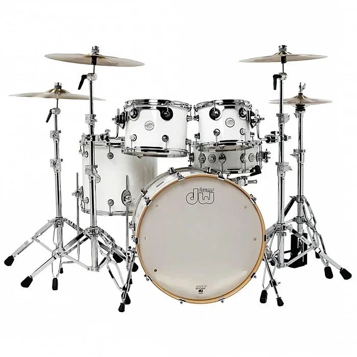 DW Design 6 Piece Drum Set, Gloss White