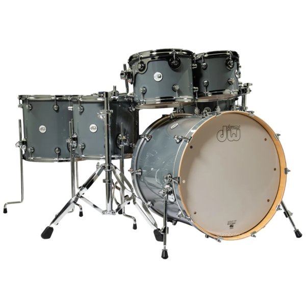 DW Design 6 Piece Drum Set, Steel Grey