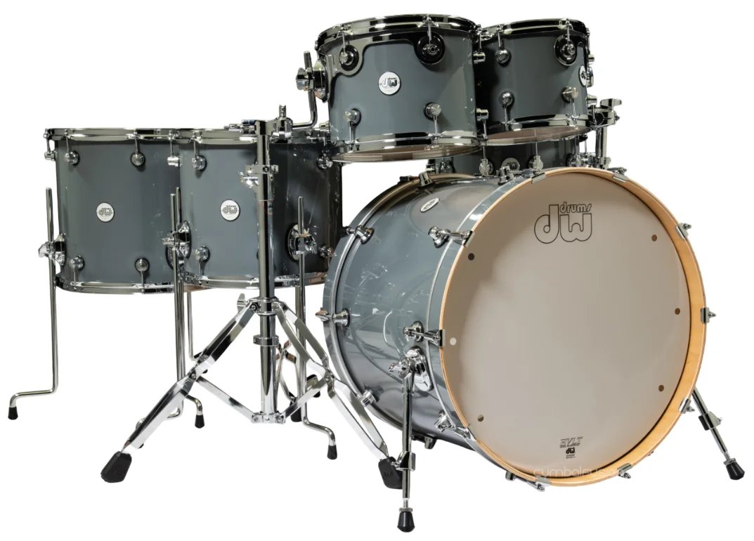 DW Design 6 Piece Drum Set, Steel Grey