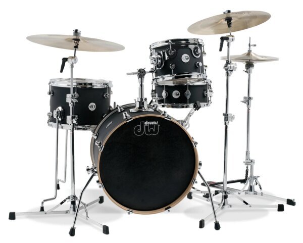 DW Design Mini Pro 18" 4 Piece Drum Set, Black Satin
