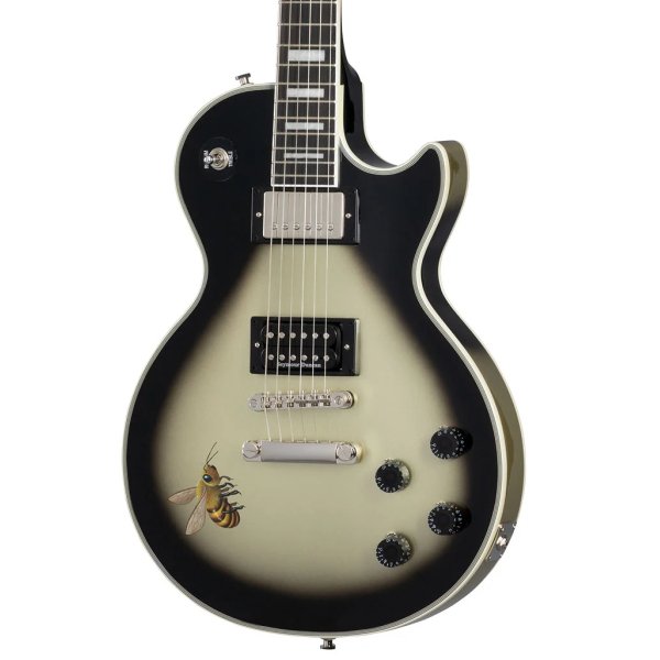 Epiphone Adam Jones Les Paul Custom Art Collection Mark Ryden's Queen Bee Electric Guitar, Antique Silverburst
