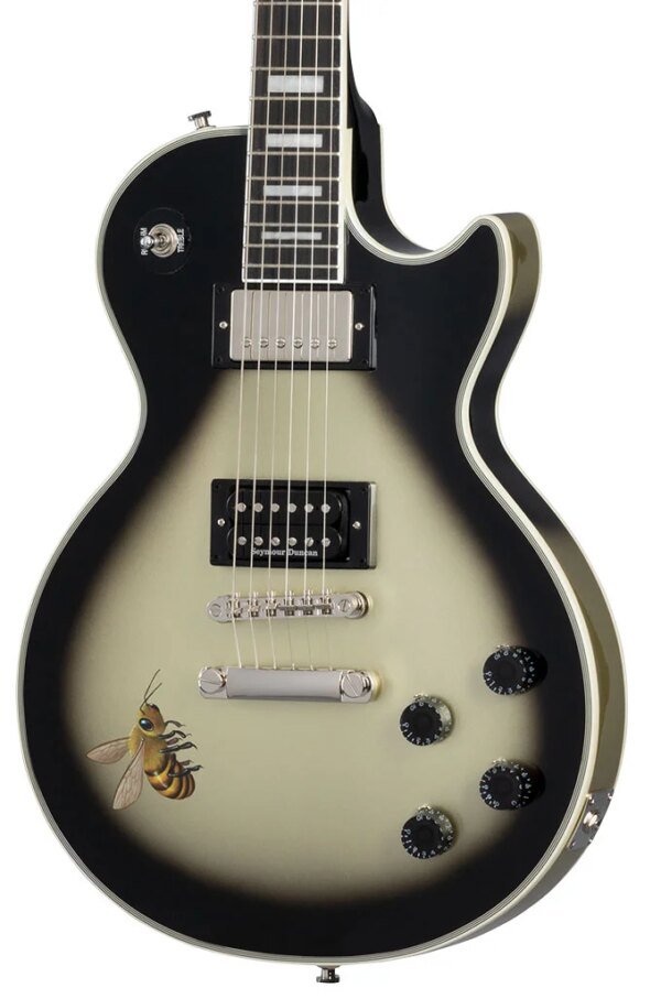 Epiphone Adam Jones Les Paul Custom Art Collection Mark Ryden's Queen Bee Electric Guitar, Antique Silverburst