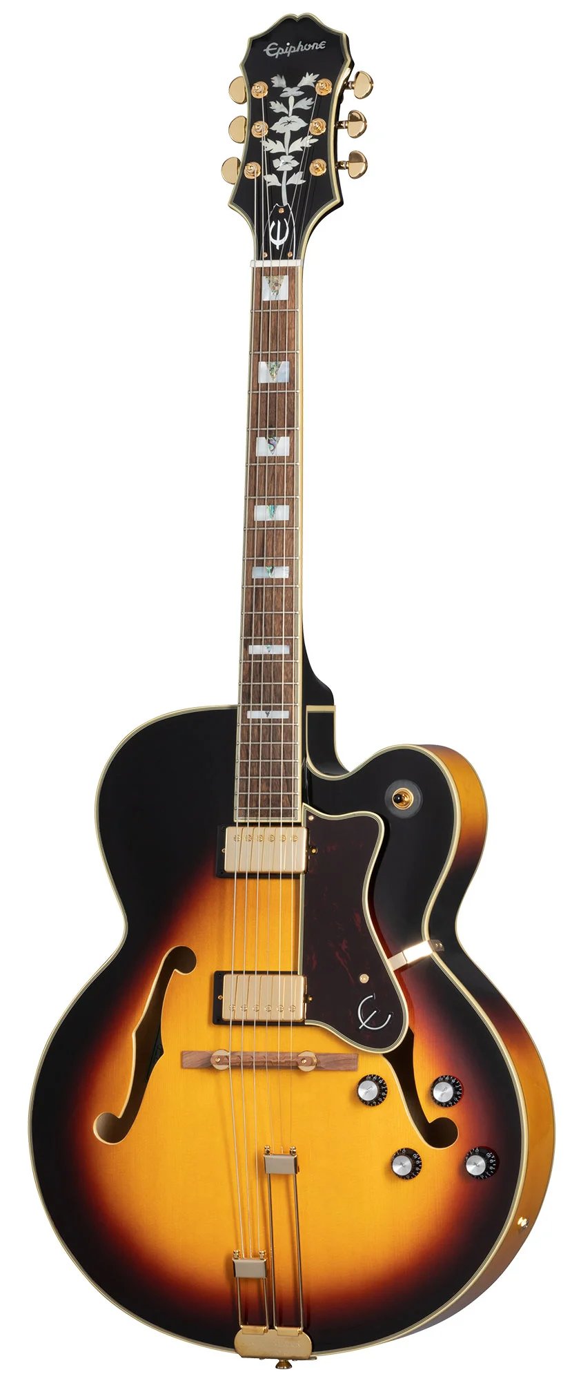 Epiphone Broadway Traditional Hollowbody Electric Guitar with Bag, Vintage Sunburst