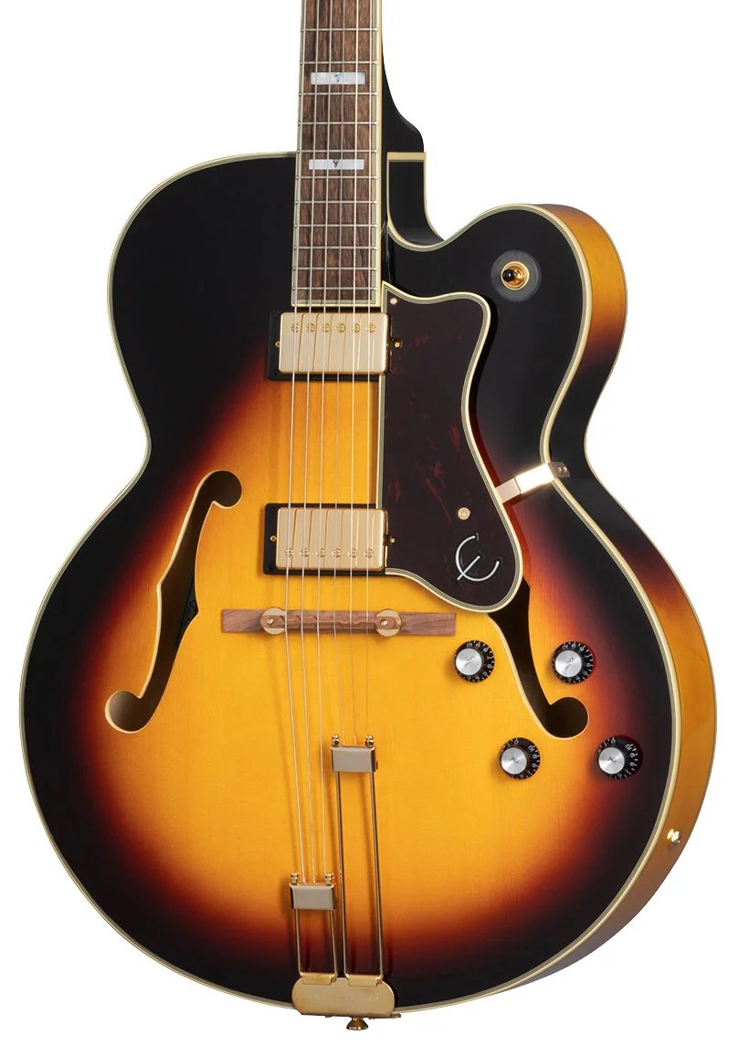 Epiphone Broadway Traditional Hollowbody Electric Guitar with Bag, Vintage Sunburst