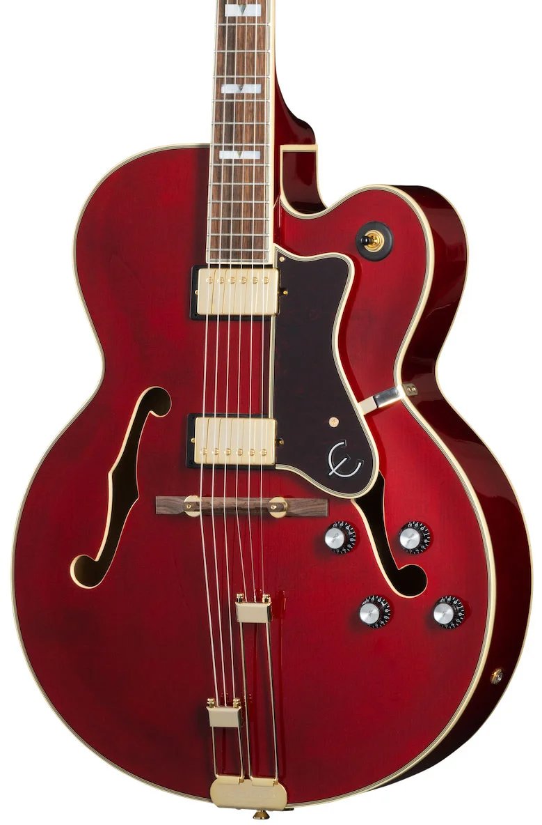 Epiphone Broadway Traditional Hollowbody Electric Guitar with Bag, Wine Red