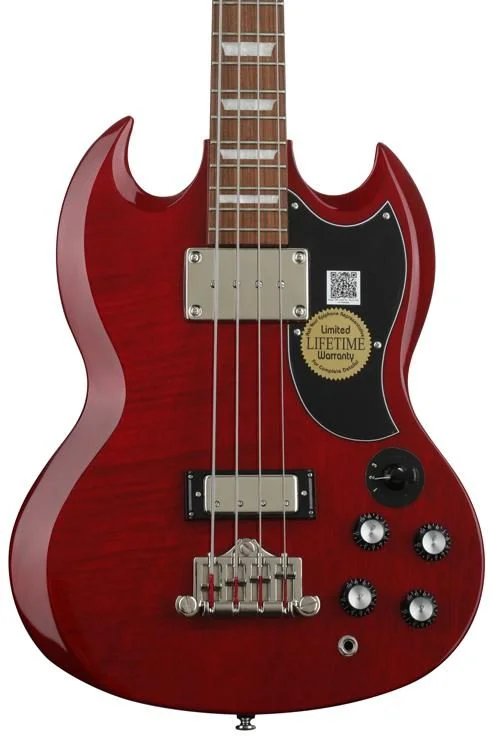 Epiphone EB 3 Bass SG with 2 Pickup Electric Bass Guitar, Cherry