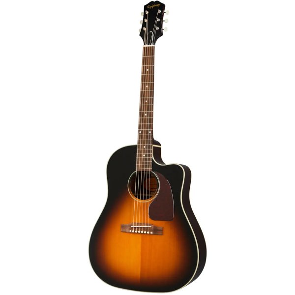 Epiphone J45EC All Solid Wood Fishman Presys II, Acoustic Electric Guitar, Aged Vintage Sunburst Gloss