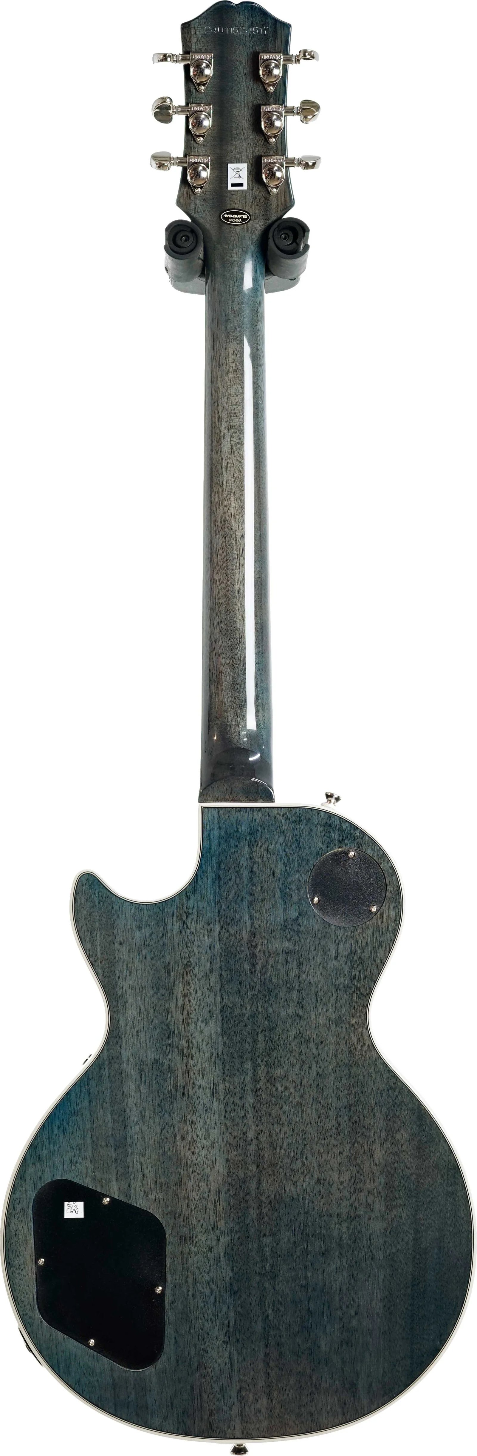 Epiphone Les Paul Custom Figured Electric Guitar with Premium Gig Bag, Transparent Blue