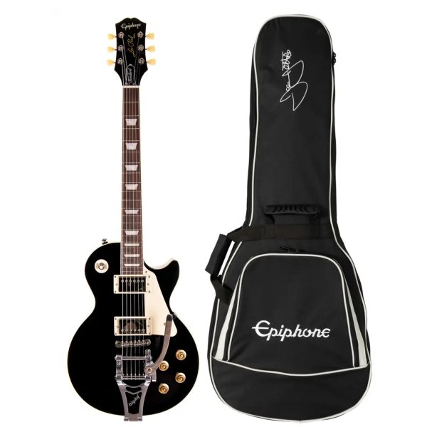 Epiphone Les Paul Standard 50s Bigsby Electric Guitar with Premium Gig Bag, Ebony
