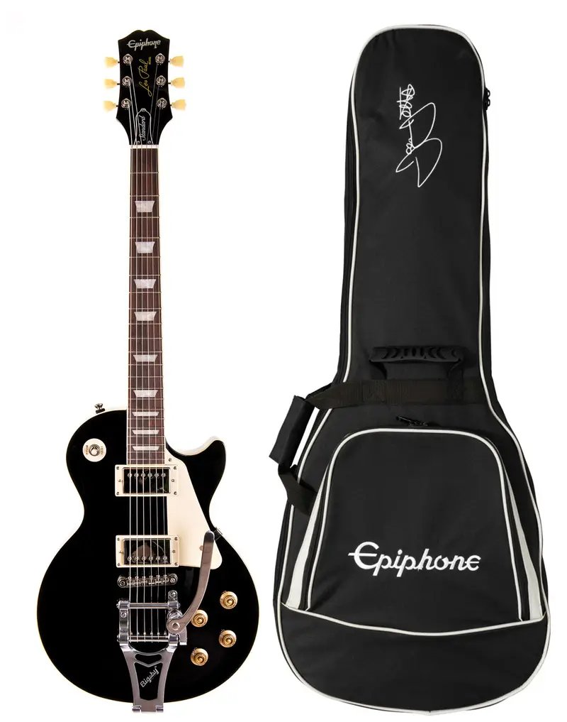 Epiphone Les Paul Standard 50s Bigsby Electric Guitar with Premium Gig Bag, Ebony