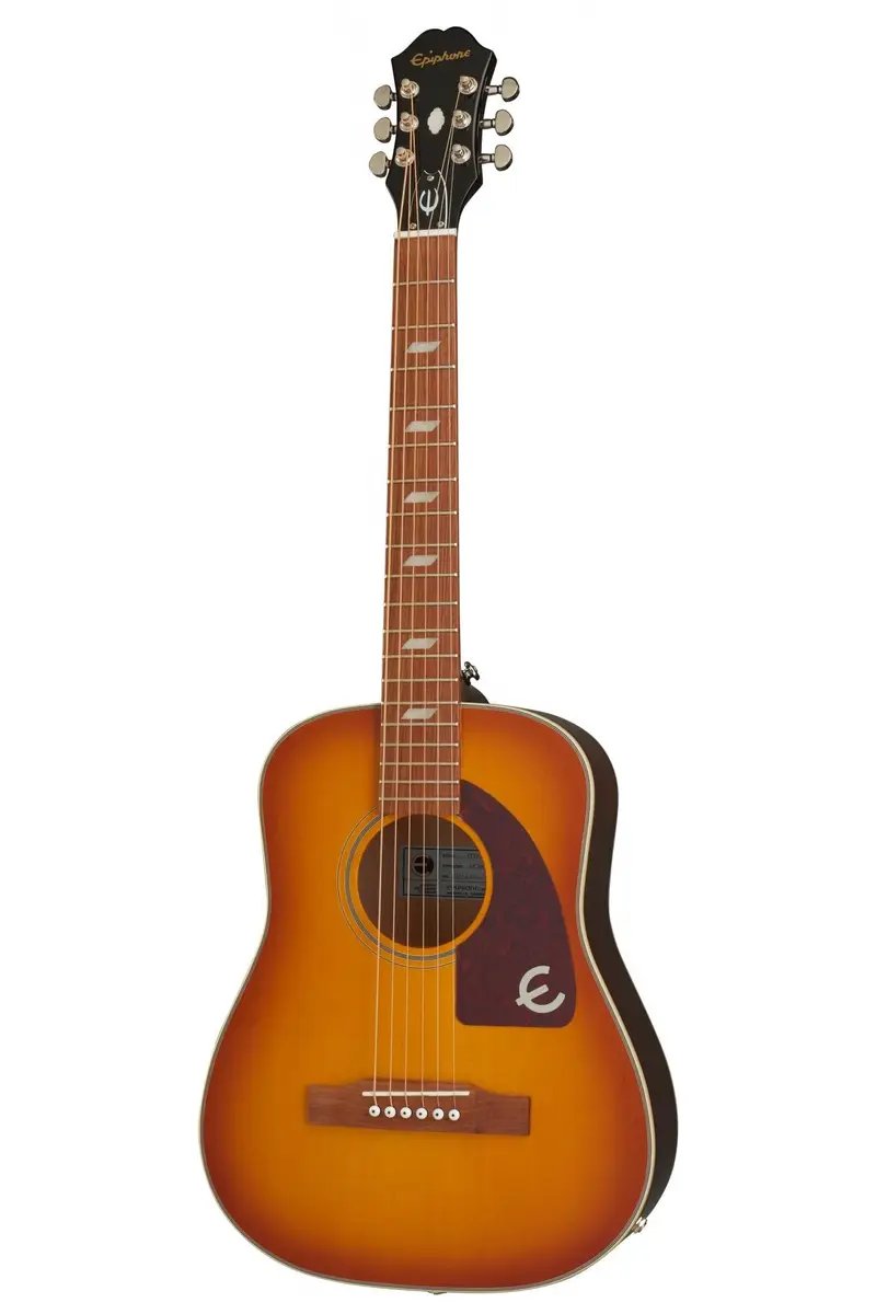 Epiphone Lil Tex Travel Acoustic Electric Guitar, Include Bag Faded Cherry Sunburst