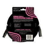 Ernie Ball 20FT Braided Male to Female XLR Microphone Cable, Black
