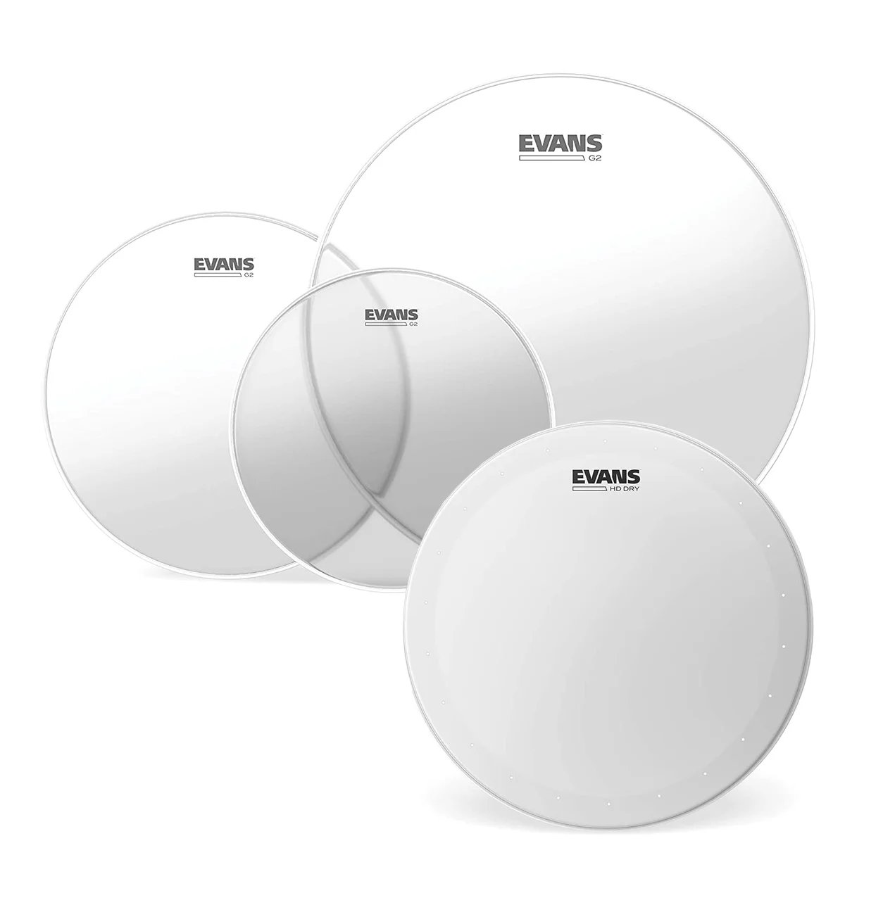Evans G2 EPP G2HDD R Clear Drum Heads Pack with 14 inch HD Dry 
