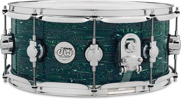 DW Design Series Snare Drum - 6 inch x 14 inch, Green Strata Sweetwater Exclusive