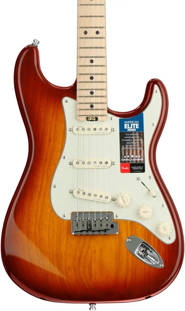 Fender American Elite Stratocaster Ebony FB, Tobacco Sunburst  Electric Guitar