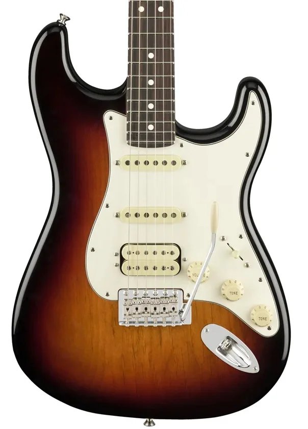 Fender American Performer HSS Stratocaster Electric Guitar, RW FB, 3-Tone Sunburst