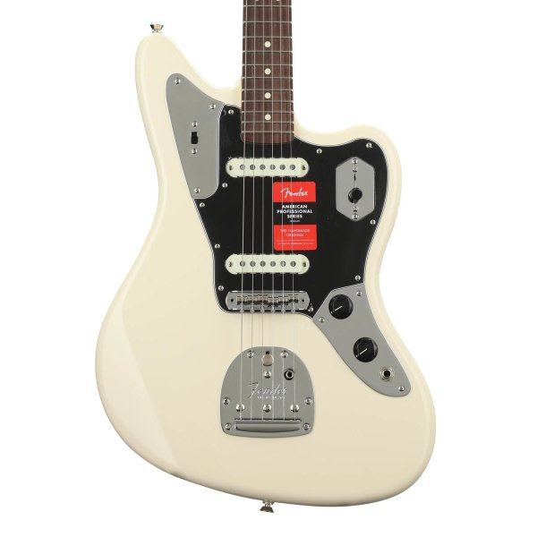 Fender American Professional Jaguar Rosewood FB, Olympic White Electric Guitar