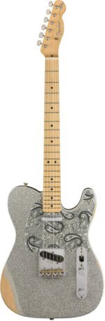 Fender Brad Paisley Road Worn Telecaster Maple FB, Silver Sparkle Electric Guitar
