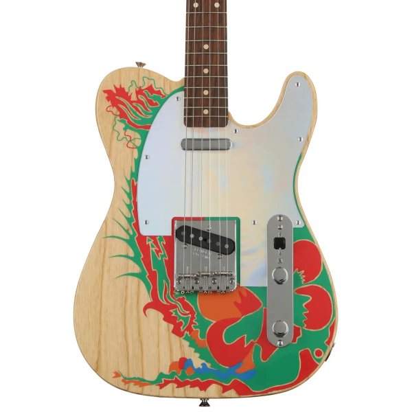 Fender Jimmy Page Dragon Telecaster Electric Guitar, RW FB, Natural