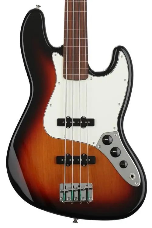 Fender Player Fretless Jazz Bass Guitar, Pau Ferro FB, 3 Tone Sunburst
