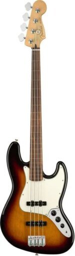 Fender Player Fretless Jazz Bass Guitar, Pau Ferro FB, 3 Tone Sunburst