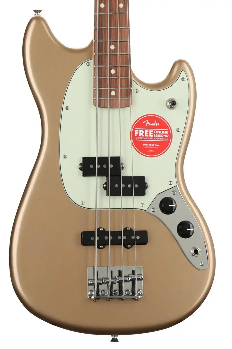 Fender Player Mustang PJ Bass Pau Ferro FB Firemist Gold