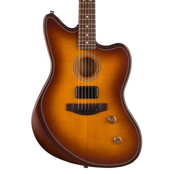 Fender Standard Acoustasonic Jazzmaster Electric Guitar RW FB, Honey Burst Made in Indonesia