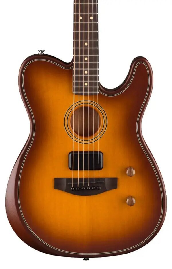 Fender Standard Acoustasonic Telecaster Electric Guitar RW FB, Honey Burst Made in Indonesia