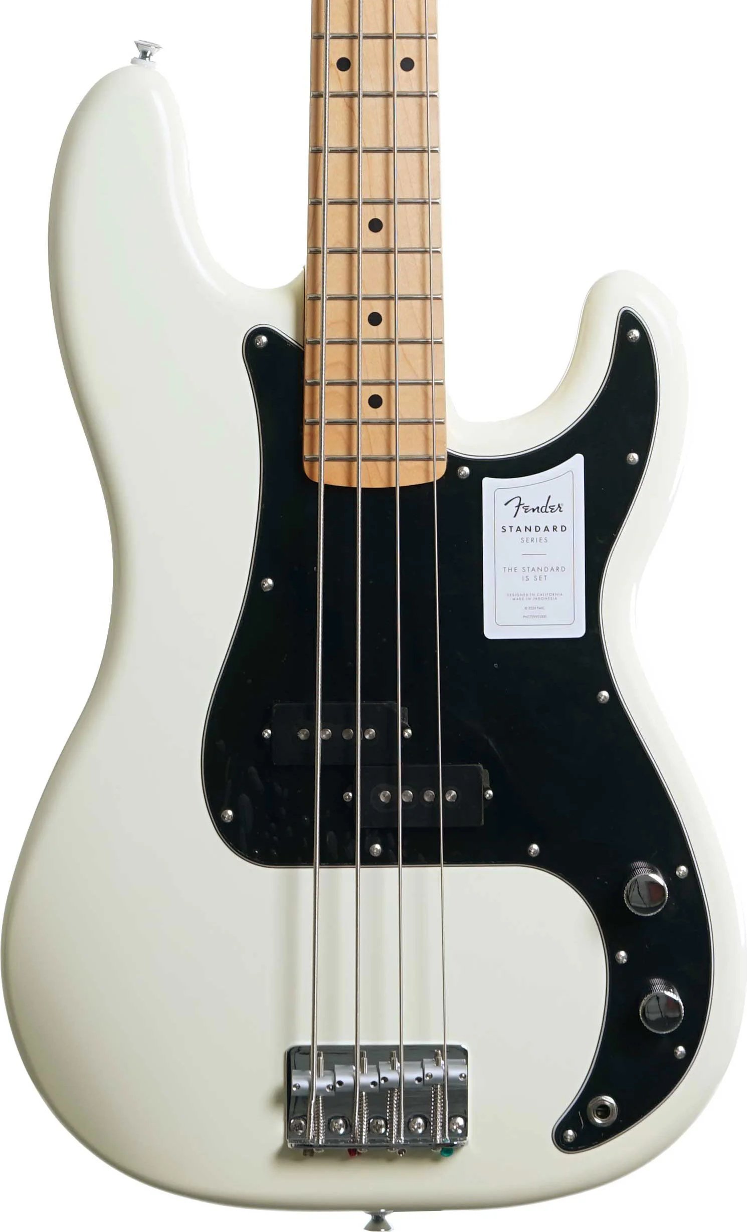 Fender Standard Precision Bass Maple FB, Olympic White Made in Indonesia