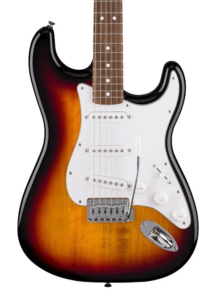 Fender Standard Stratocaster Electric Guitar Laurel FB, 3 Tone Sunburst Made in Indonesia