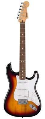 Fender Standard Stratocaster Electric Guitar Laurel FB, 3 Tone Sunburst Made in Indonesia