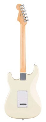 Fender Standard Stratocaster Electric Guitar Maple FB, Olympic White Made in Indonesia