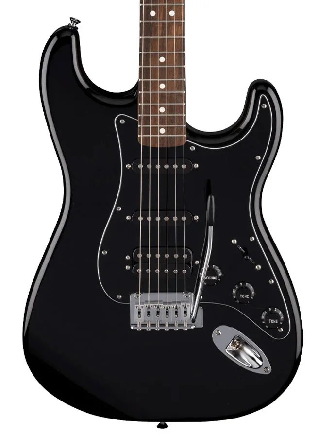 Fender Standard Stratocaster HSS Electric Guitar Laurel FB, Black Made in Indonesia