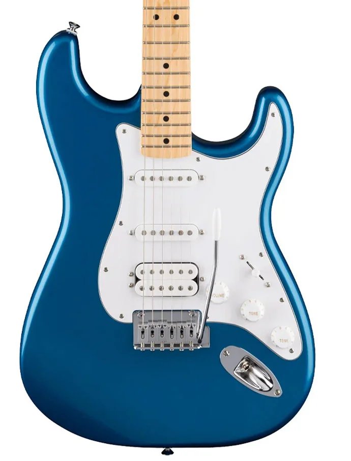 Fender Standard Stratocaster HSS Electric Guitar Maple FB, Aqua Marine Metallic Made in Indonesia