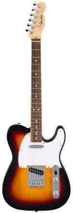 Fender Standard Telecaster Electric Guitar with White Pickguard Laurel FB, 3 Color Sunburst Made in Indonesia