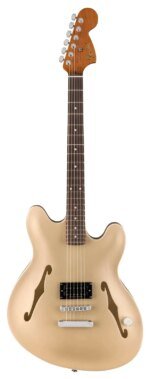 Fender Tom DeLonge Starcaster Electric Guitar, RW FB, Shoreline Gold